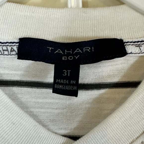 NWT Tahari 2 Pc Set Short Sleeve Henley and Khaki Elastic Waist Shorts Boys 3T - Picture 5 of 12